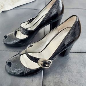 Black Enzo Angioloni Mary Jane pumps.  Size 9